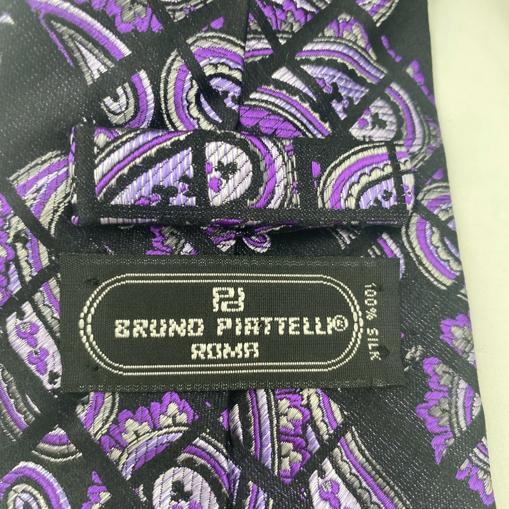Purple and Black Psychedelic Pattern Tie